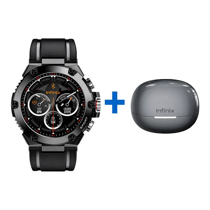 Mobile Walay Deals 01: Infinix Sync Duo Bundle (XWATCH 3GT Smartwatch + ZClip Wireless Earbuds)
