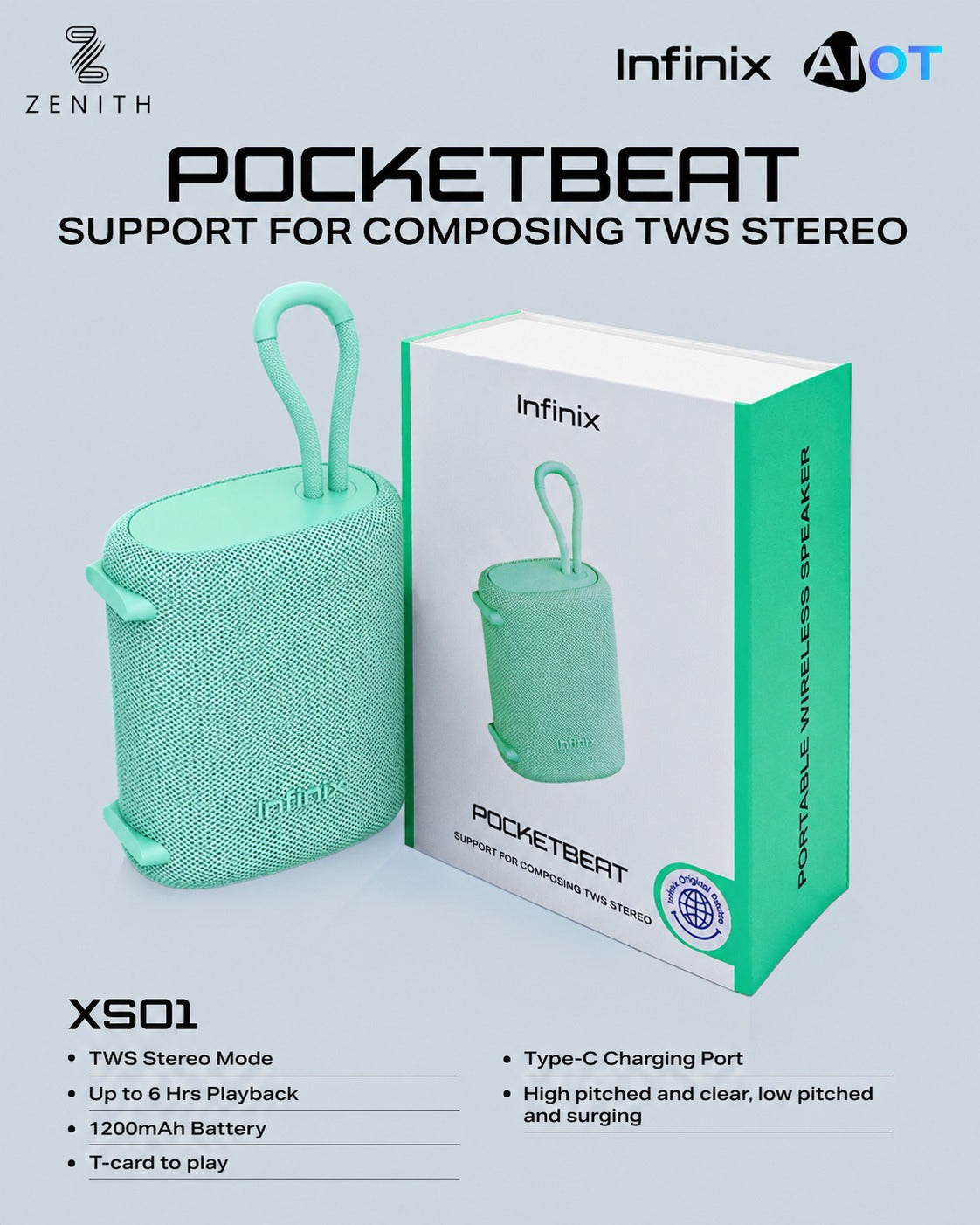 Infinix XS01 Pocket Beat Wireless Bluetooth Speaker