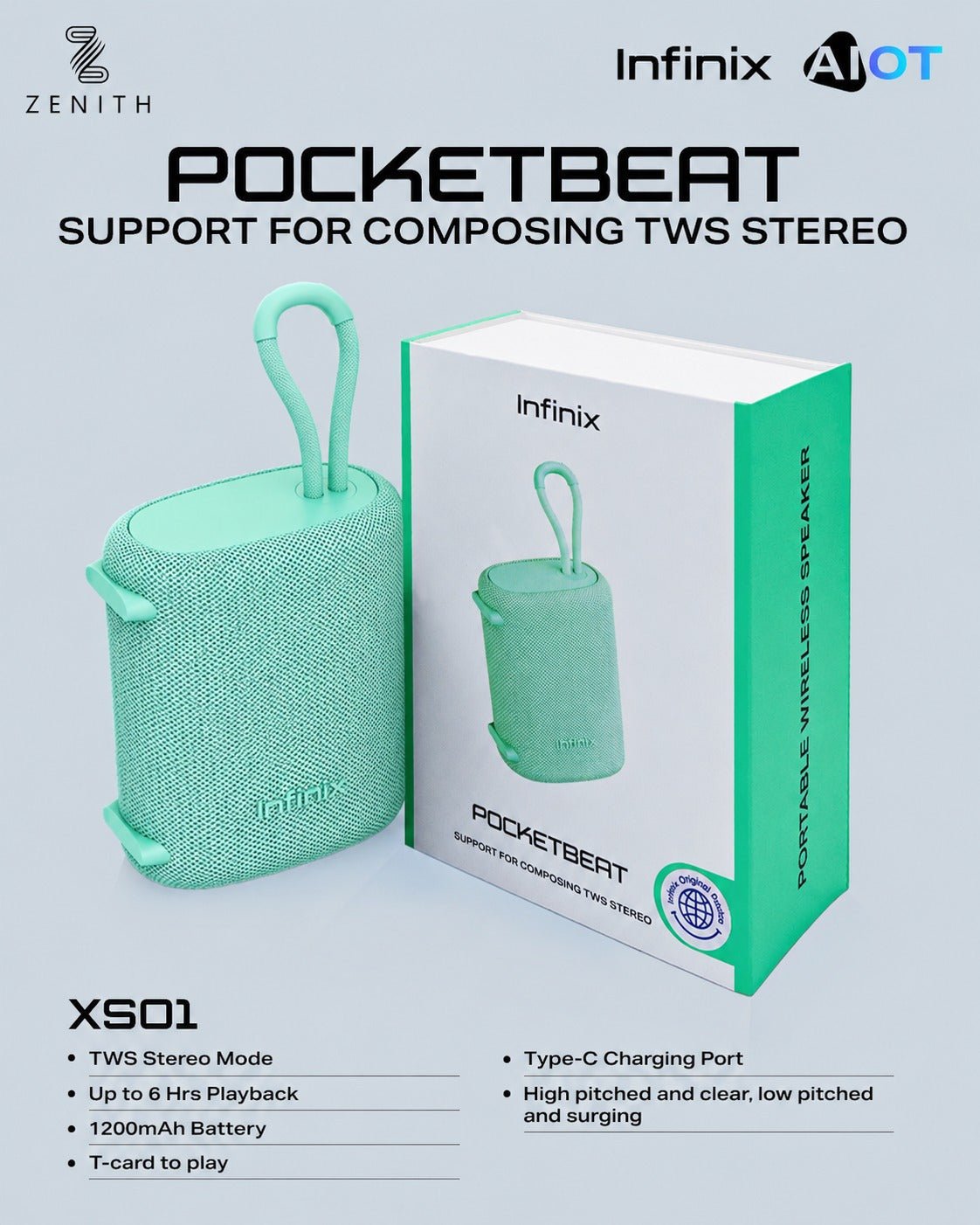 Infinix XS01 Pocket Beat Wireless Bluetooth Speaker - Mobile Walay