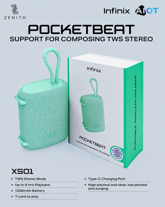 Infinix XS01 Pocket Beat Wireless Bluetooth Speaker - Mobile Walay